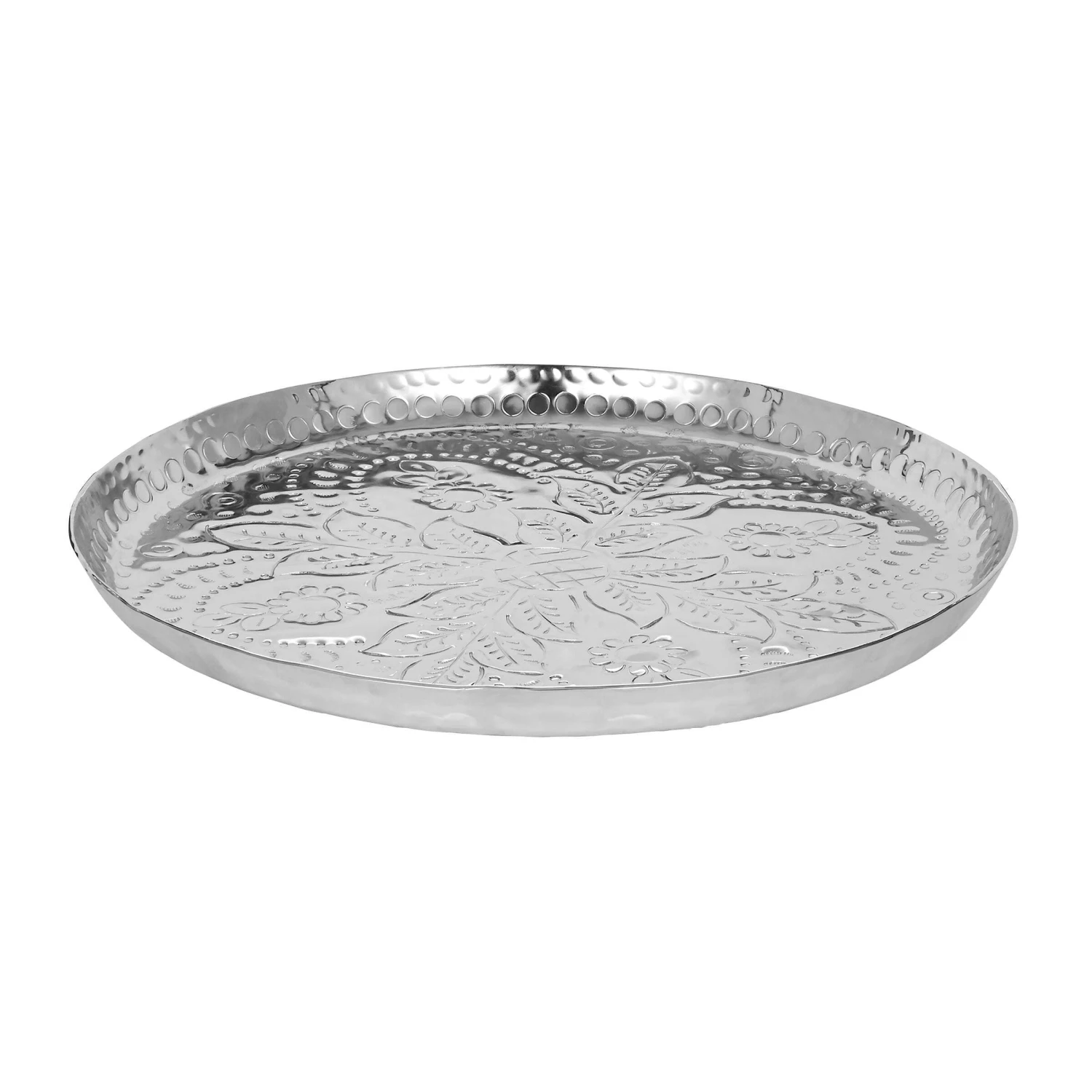 Deko-Teller Floral Ø37cm ORIENTAL LOUNGE in Silber Deko-Teller Floral Ø37cm ORIENTAL LOUNGE In Silber -Butlers Geschäft butlers deko teller floral o37cm oriental lounge in silber 1