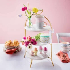 Etagere 3-stufig Höhe 65cm MARBLE In Weiß 3 Etagere 3-stufig Höhe 65cm MARBLE In Weiß -Butlers Geschäft butlers etagere 3 stufig hohe 65cm marble in weiss 1