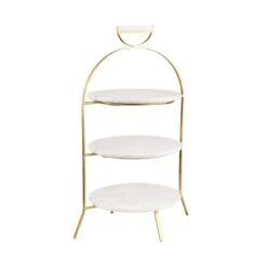 Etagere 3-stufig Höhe 65cm MARBLE In Weiß 4 Etagere 3-stufig Höhe 65cm MARBLE In Weiß -Butlers Geschäft butlers etagere 3 stufig hohe 65cm marble in weiss 2