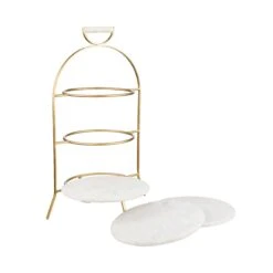 Etagere 3-stufig Höhe 65cm MARBLE In Weiß 5 Etagere 3-stufig Höhe 65cm MARBLE In Weiß -Butlers Geschäft butlers etagere 3 stufig hohe 65cm marble in weiss 3