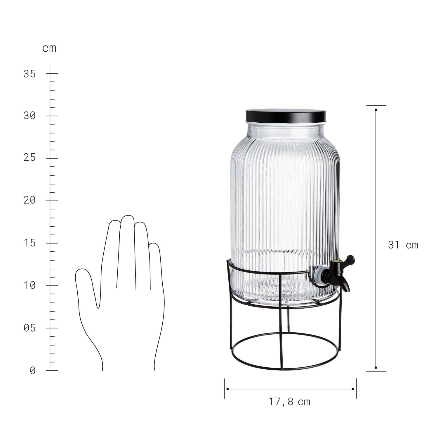 Getränkespender mit Ständer 2 tlg. FOUNTAIN in Transparent-Schwarz Getränkespender Mit Ständer 2 Tlg. FOUNTAIN In Transparent-Schwarz -Butlers Geschäft butlers getrankespender mit stander 2 tlg fountain in transparent schwarz 3
