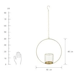 Hängedeko-Ring Mit Glaseinsatz Ø40cm LUNA In Gold -Butlers Geschäft butlers hangedeko ring mit glaseinsatz o40cm luna in gold 3