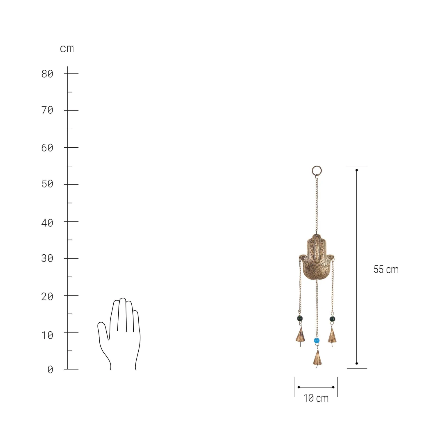 Hängedekoration "Fatimas Hand" Länge 55cm BALI in Gold Hängedekoration "Fatimas Hand" Länge 55cm BALI In Gold -Butlers Geschäft butlers hangedekoration fatimas hand lange 55cm bali in gold 2