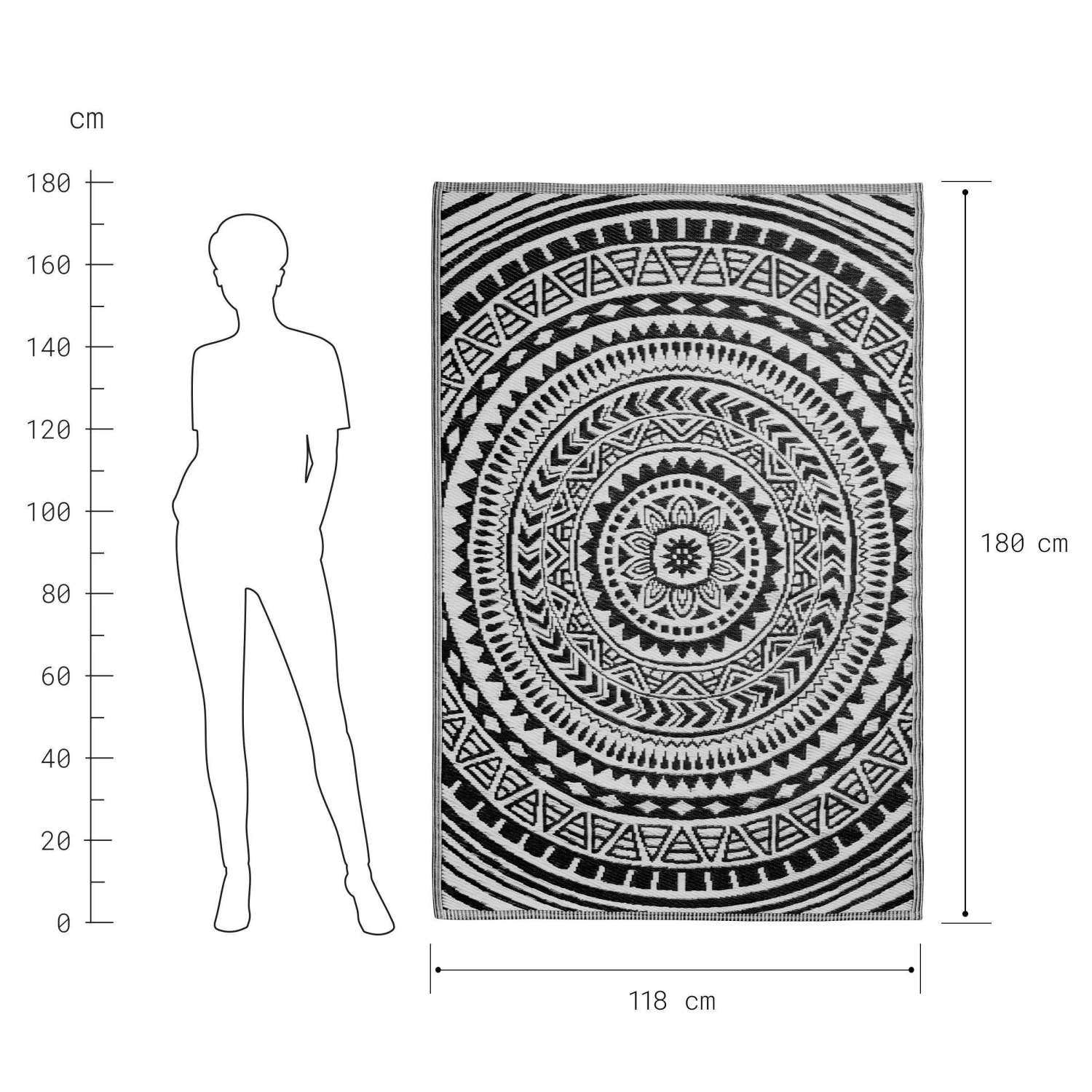 In- & Outdoor-Teppich Circles L 180 x B 118cm COLOUR CLASH in Schwarz-Weiß In- & Outdoor-Teppich Circles L 180 X B 118cm COLOUR CLASH In Schwarz-Weiß -Butlers Geschäft butlers in and outdoor teppich circles l 180 x b 118cm colour clash in schwarz weiss 2