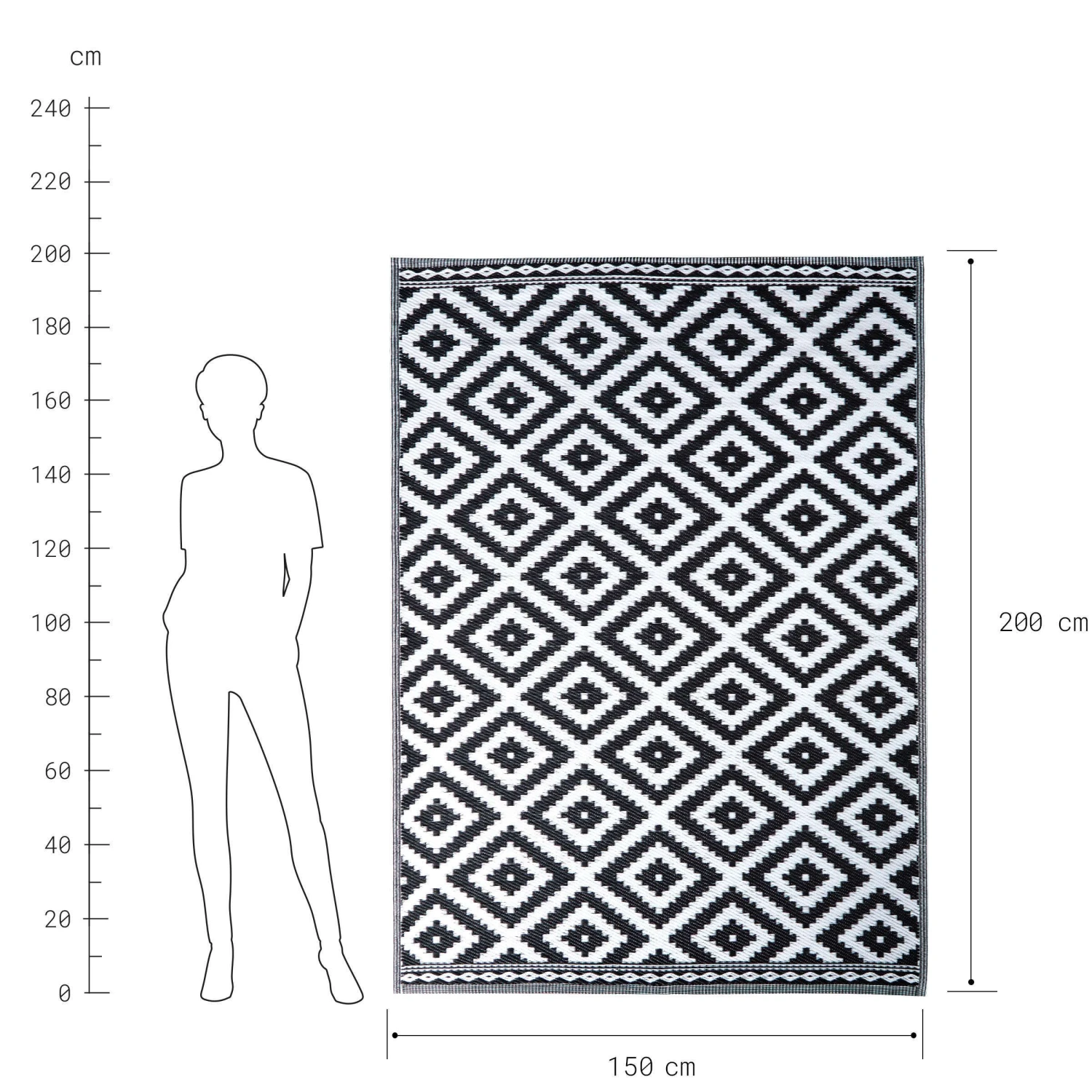 In- & Outdoor-Teppich Ethno/Rauten L 200 x B 150cm COLOUR CLASH in Schwarz-Weiß In- & Outdoor-Teppich Ethno/Rauten L 200 X B 150cm COLOUR CLASH In Schwarz-Weiß -Butlers Geschäft butlers in and outdoor teppich ethno rauten l 200 x b 150cm colour clash in schwarz weiss 3