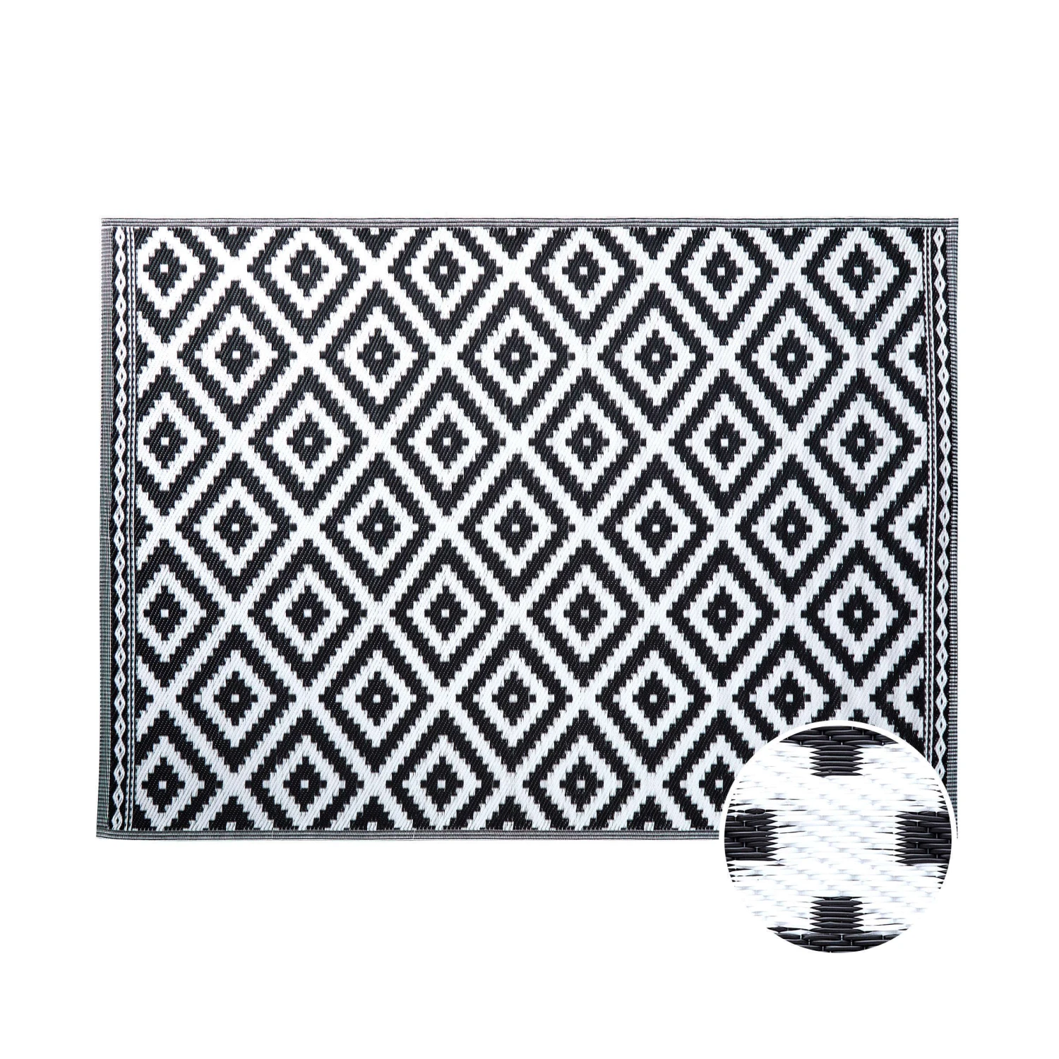 In- & Outdoor-Teppich Ethno/Rauten L 200 x B 150cm COLOUR CLASH in Schwarz-Weiß In- & Outdoor-Teppich Ethno/Rauten L 200 X B 150cm COLOUR CLASH In Schwarz-Weiß -Butlers Geschäft butlers in and outdoor teppich ethno rauten l 200 x b 150cm colour clash in schwarz weiss