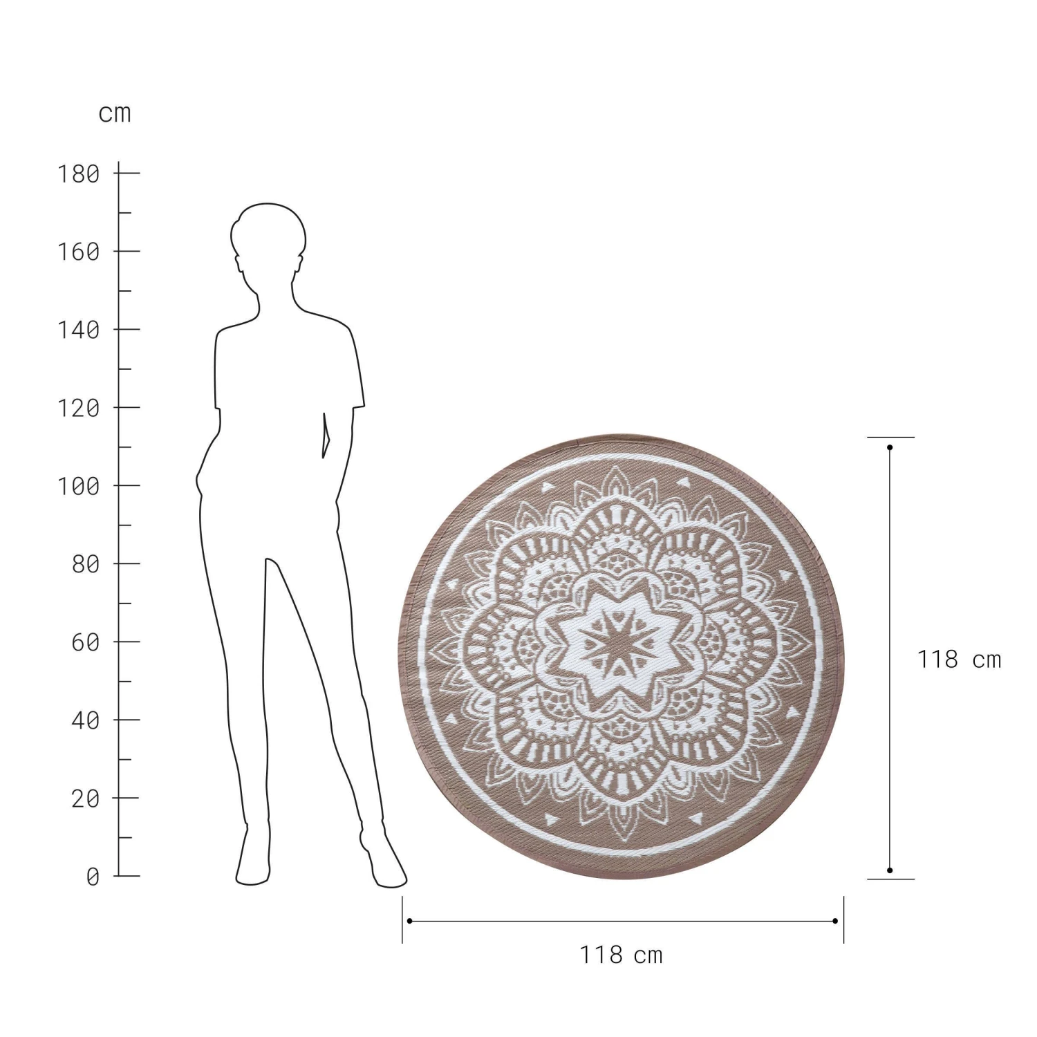 In- & Outdoor-Teppich Flora Ø118cm COLOUR CLASH in Natur-Weiß In- & Outdoor-Teppich Flora Ø118cm COLOUR CLASH In Natur-Weiß -Butlers Geschäft butlers in and outdoor teppich flora o118cm colour clash in natur weiss 3