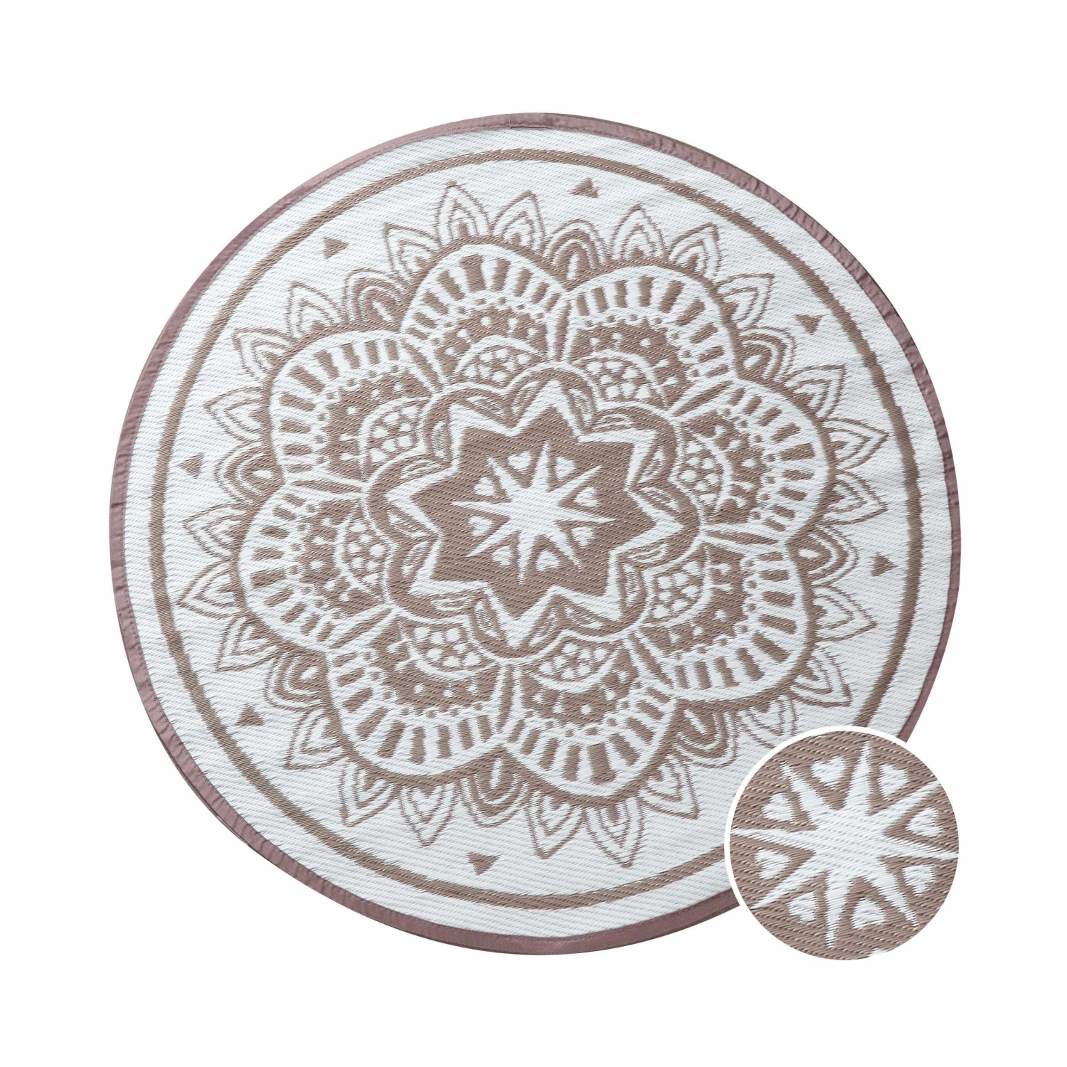 In- & Outdoor-Teppich Flora Ø118cm COLOUR CLASH in Natur-Weiß In- & Outdoor-Teppich Flora Ø118cm COLOUR CLASH In Natur-Weiß -Butlers Geschäft butlers in and outdoor teppich flora o118cm colour clash in natur weiss