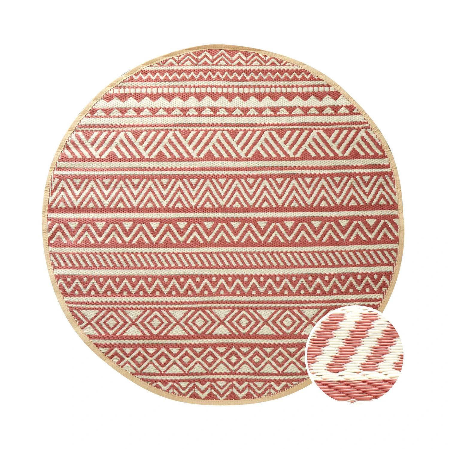 In- & Outdoor-Teppich Streifen Ø150cm COLOUR CLASH in Hellrot-Creme In- & Outdoor-Teppich Streifen Ø150cm COLOUR CLASH In Hellrot-Creme -Butlers Geschäft butlers in and outdoor teppich streifen o150cm colour clash in hellrot creme