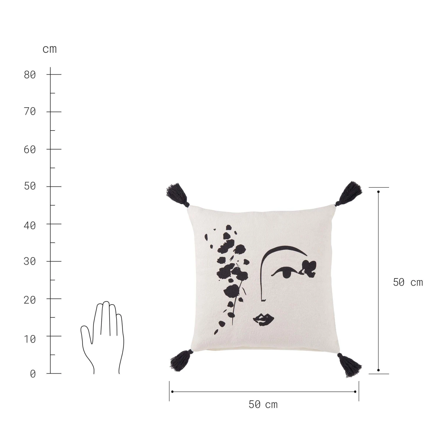 Kissen Line Art L 50 x B 50cm MUSE in Natur-Schwarz Kissen Line Art L 50 X B 50cm MUSE In Natur-Schwarz -Butlers Geschäft butlers kissen line art l 50 x b 50cm muse in natur schwarz 3