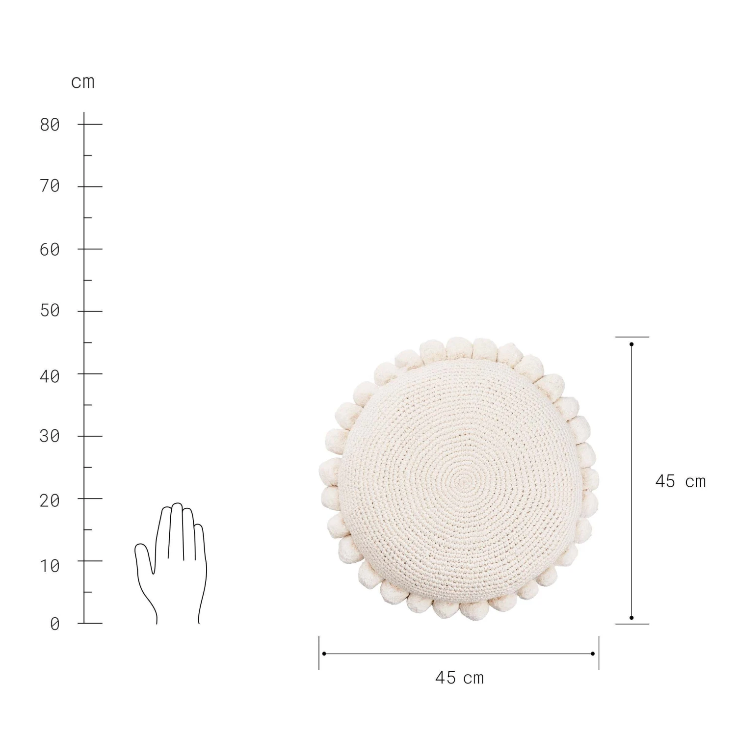Kissen Ø45cm DAISY in Weiß Kissen Ø45cm DAISY In Weiß -Butlers Geschäft butlers kissen o45cm daisy in weiss 3