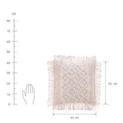 Kissen ZickZack L 45 X B 45cm MACRAMÉ In Creme 5 Kissen ZickZack L 45 X B 45cm MACRAMÉ In Creme -Butlers Geschäft butlers kissen zickzack l 45 x b 45cm macrame in creme 3