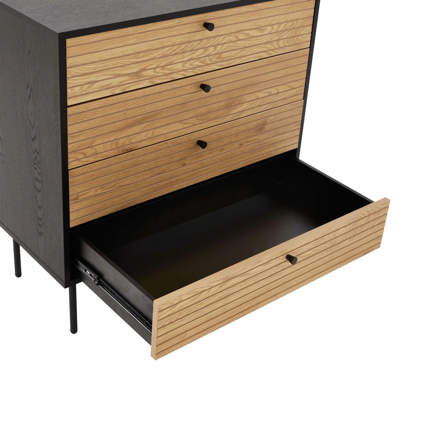 Kommode mit 4 Schubladen MODERNIST in Schwarz-Natur Kommode Mit 4 Schubladen MODERNIST In Schwarz-Natur -Butlers Geschäft butlers kommode mit 4 schubladen modernist in schwarz natur 7