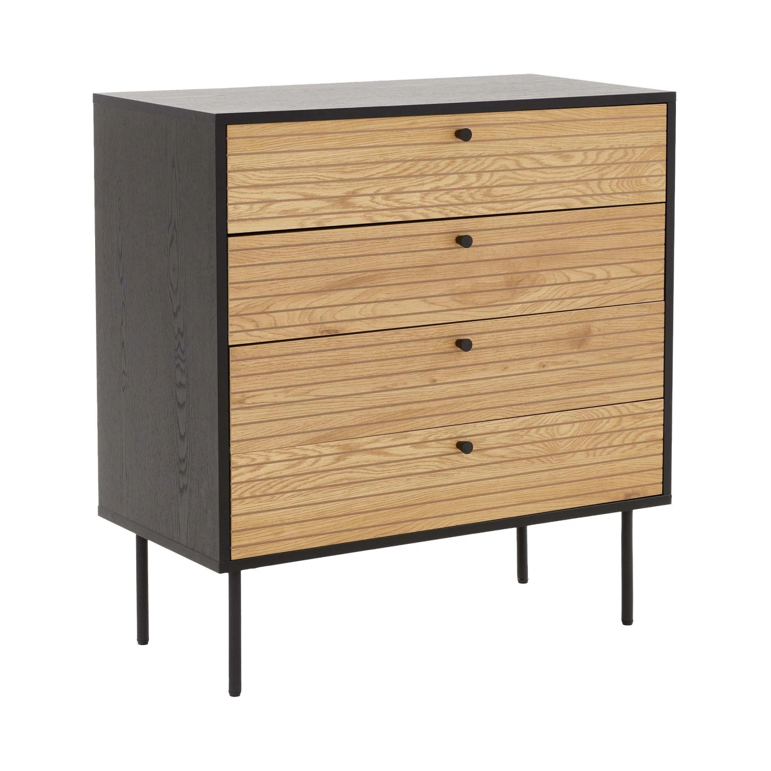 Kommode mit 4 Schubladen MODERNIST in Schwarz-Natur Kommode Mit 4 Schubladen MODERNIST In Schwarz-Natur -Butlers Geschäft butlers kommode mit 4 schubladen modernist in schwarz natur