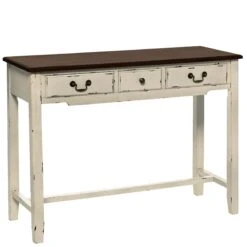 Konsolentisch Mit 3 Schubladen CABOTT COVE In Creme-Braun