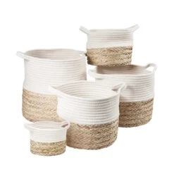 Korb Rund Ø23cm COTTON BRAID In Natur-Weiß -Butlers Geschäft butlers korb rund o23cm cotton braid in natur weiss 3