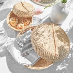 Korbschale Rattan Ø20cm RONDA In Natur -Butlers Geschäft butlers korbschale rattan o20cm ronda in natur 1