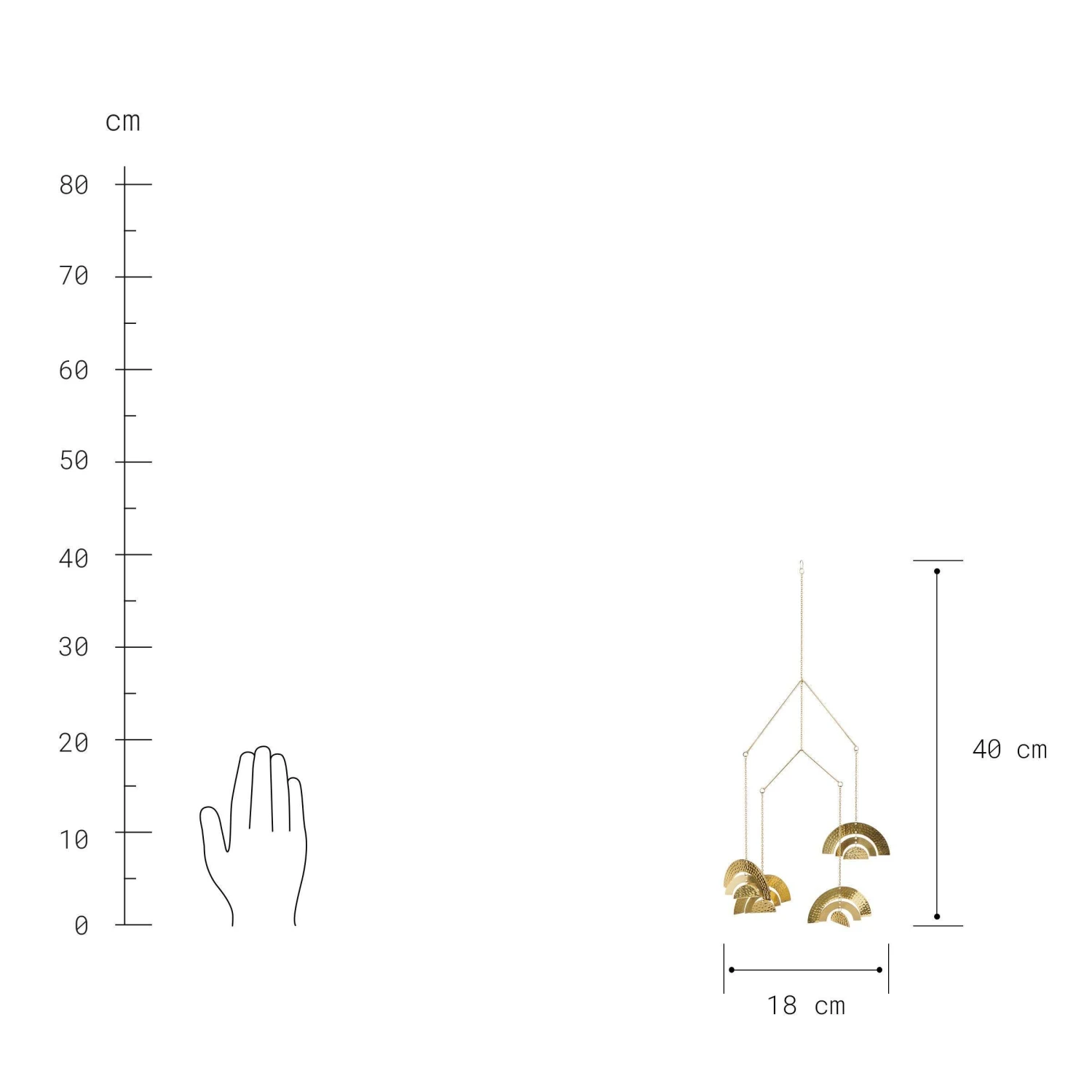 Mobile Höhe 40cm OVER THE RAINBOW in Gold Mobile Höhe 40cm OVER THE RAINBOW In Gold -Butlers Geschäft butlers mobile hohe 40cm over the rainbow in gold 2