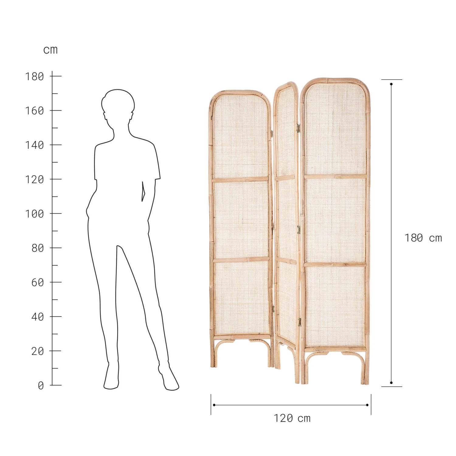 Paravent aus Rattan L 120 x H 180cm BOHO LOUNGE in Natur Paravent Aus Rattan L 120 X H 180cm BOHO LOUNGE In Natur -Butlers Geschäft butlers paravent aus rattan l 120 x h 180cm boho lounge in natur 2