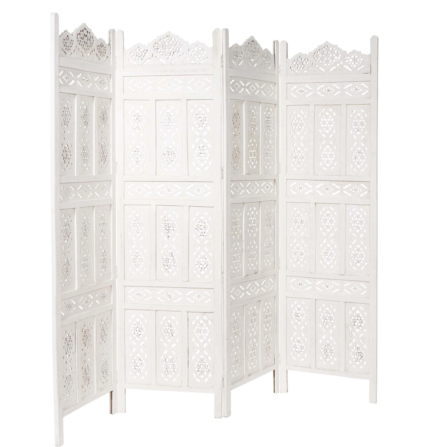 Paravent, geschnitzt B 180 x H 176cm ESTELLA in Weiß Paravent, Geschnitzt B 180 X H 176cm ESTELLA In Weiß -Butlers Geschäft butlers paravent geschnitzt b 180 x h 176cm estella in weiss