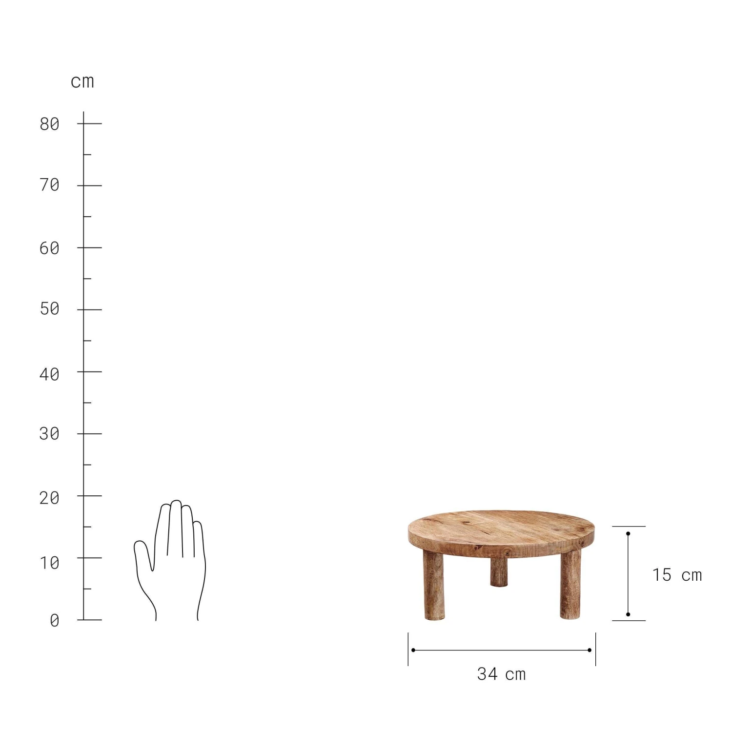 Podest Ø34cm MESA in Braun Podest Ø34cm MESA In Braun -Butlers Geschäft butlers podest o34cm mesa in braun 2