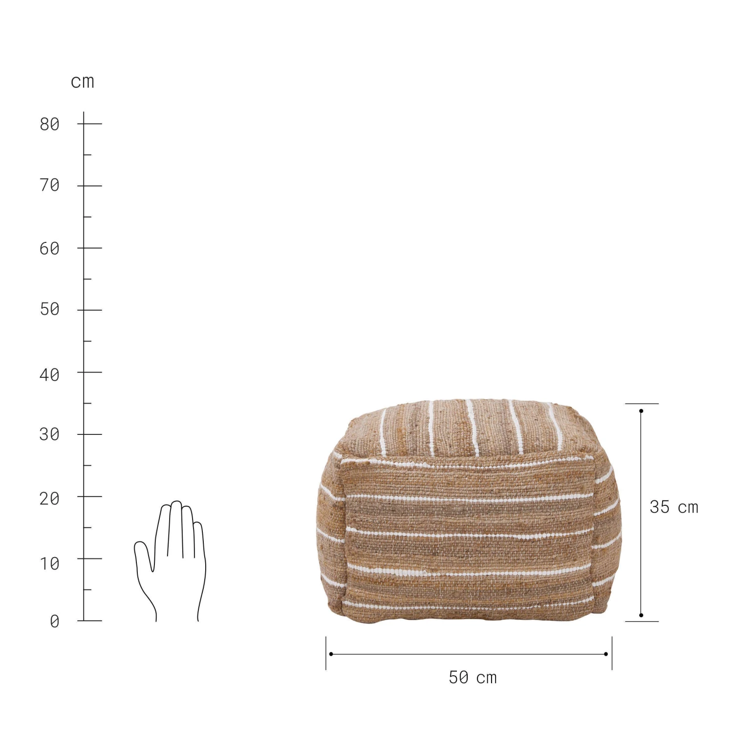 Sitzpouf B 50 x H 35cm ALL NATURE in Natur Sitzpouf B 50 X H 35cm ALL NATURE In Natur -Butlers Geschäft butlers sitzpouf b 50 x h 35cm all nature in natur 3