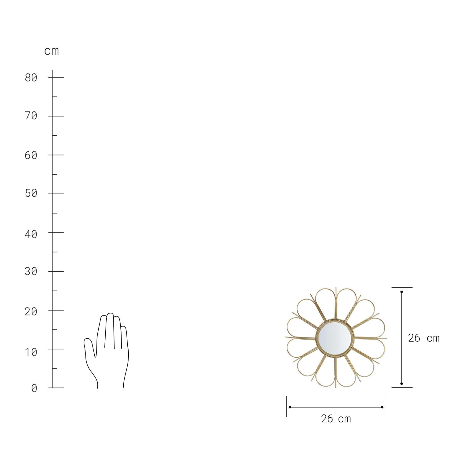 Spiegel Blume Ø26cm FIORE in Gold Spiegel Blume Ø26cm FIORE In Gold -Butlers Geschäft butlers spiegel blume o26cm fiore in gold 1