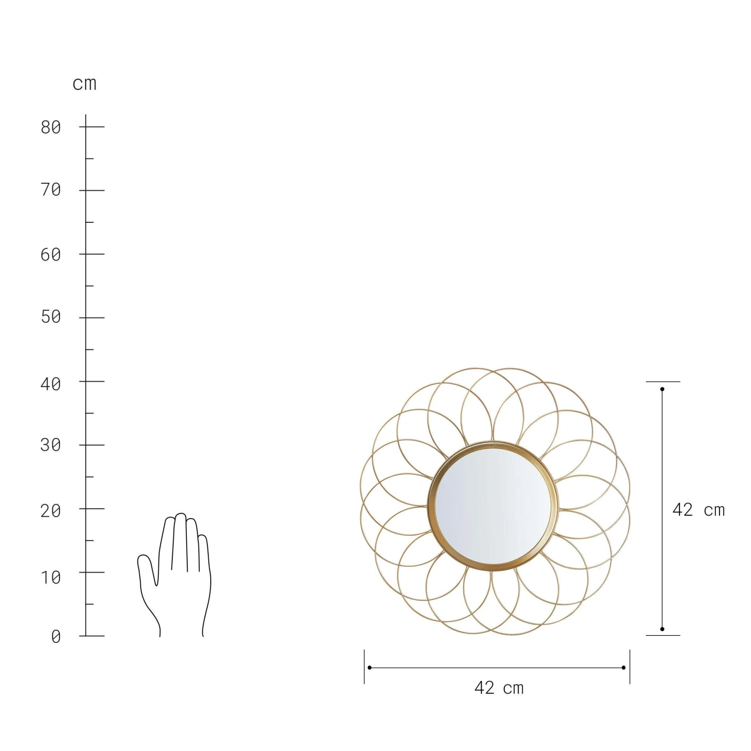 Spiegel Blume Ø42cm FIORE in Gold Spiegel Blume Ø42cm FIORE In Gold -Butlers Geschäft butlers spiegel blume o42cm fiore in gold 1