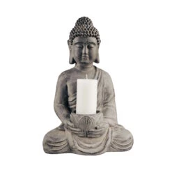 Statue Mit Kerzenteller Höhe 46cm BUDDHA In Grau 5 Statue Mit Kerzenteller Höhe 46cm BUDDHA In Grau -Butlers Geschäft butlers statue mit kerzenteller hohe 46cm buddha in grau 3