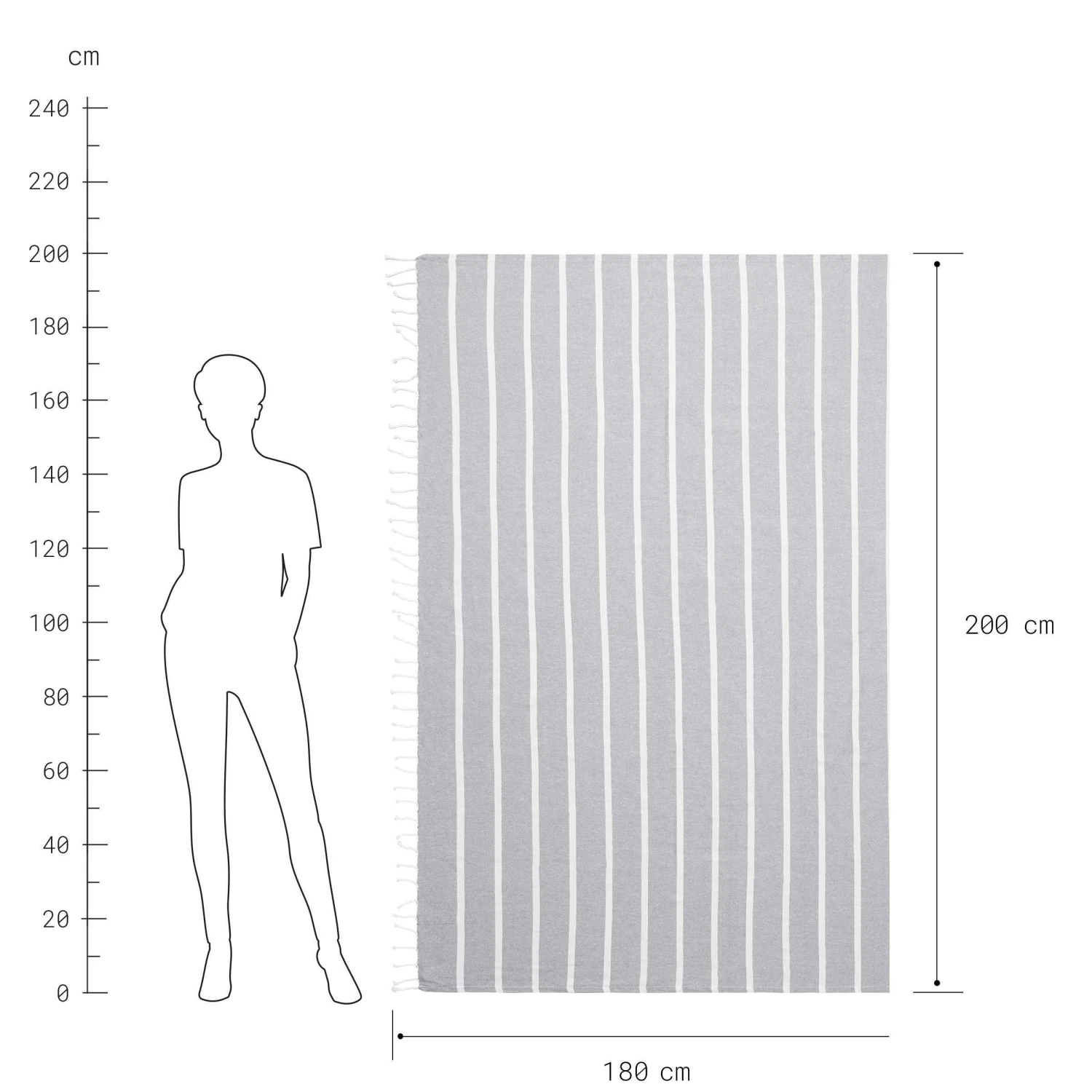 Strandtuch L 200 x B 180cm SURFSIDE in Hellgrau Strandtuch L 200 X B 180cm SURFSIDE In Hellgrau -Butlers Geschäft butlers strandtuch l 200 x b 180cm surfside in hellgrau 2