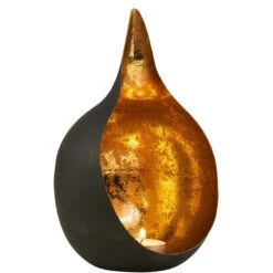 Teelichthalter Höhe 20cm DELIGHT In Schwarz-Gold -Butlers Geschäft butlers teelichthalter hohe 20cm delight in schwarz gold 3