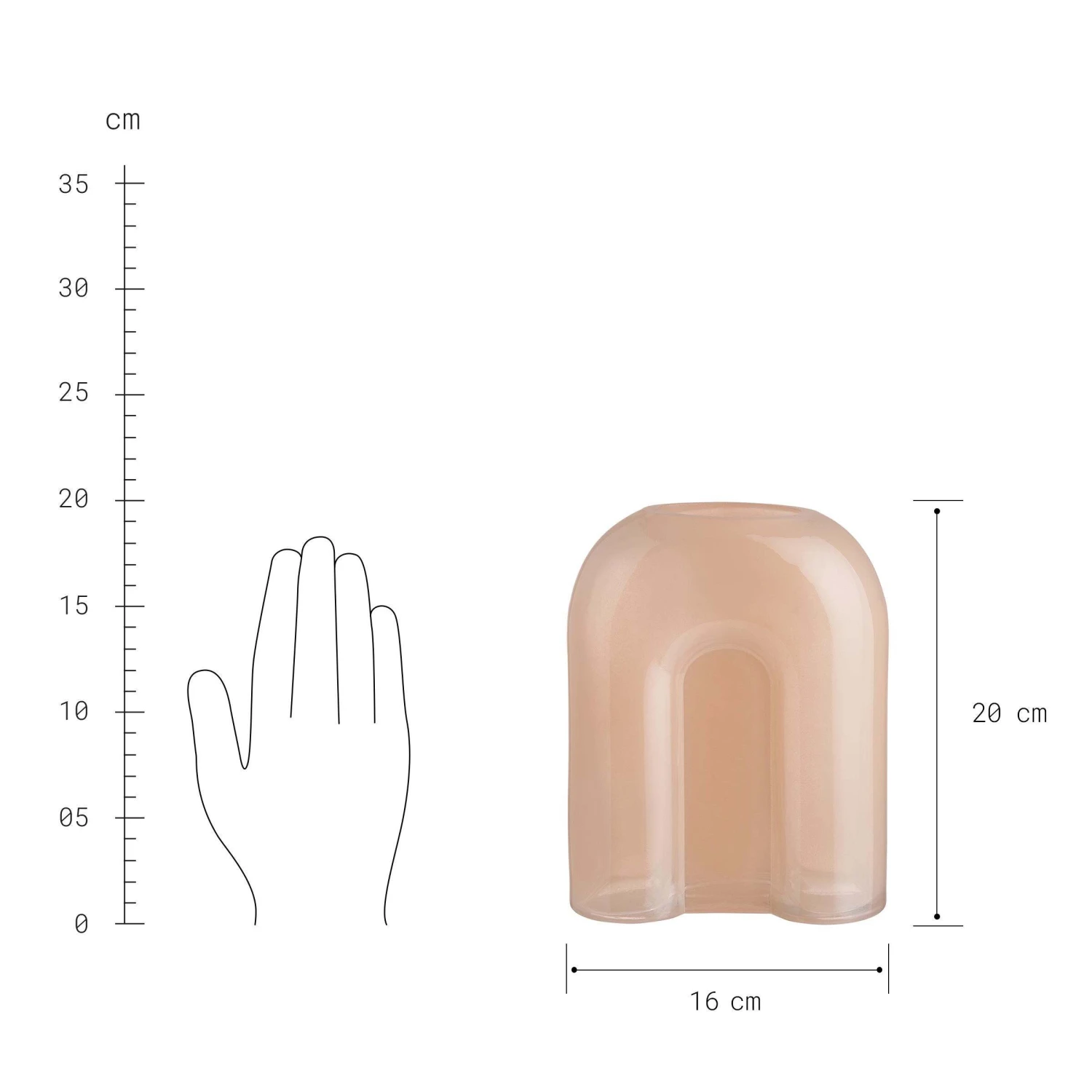 Vase Bogen Höhe 20cm SMOKY in Hellorange Vase Bogen Höhe 20cm SMOKY In Hellorange -Butlers Geschäft butlers vase bogen hohe 20cm smoky in hellorange 3