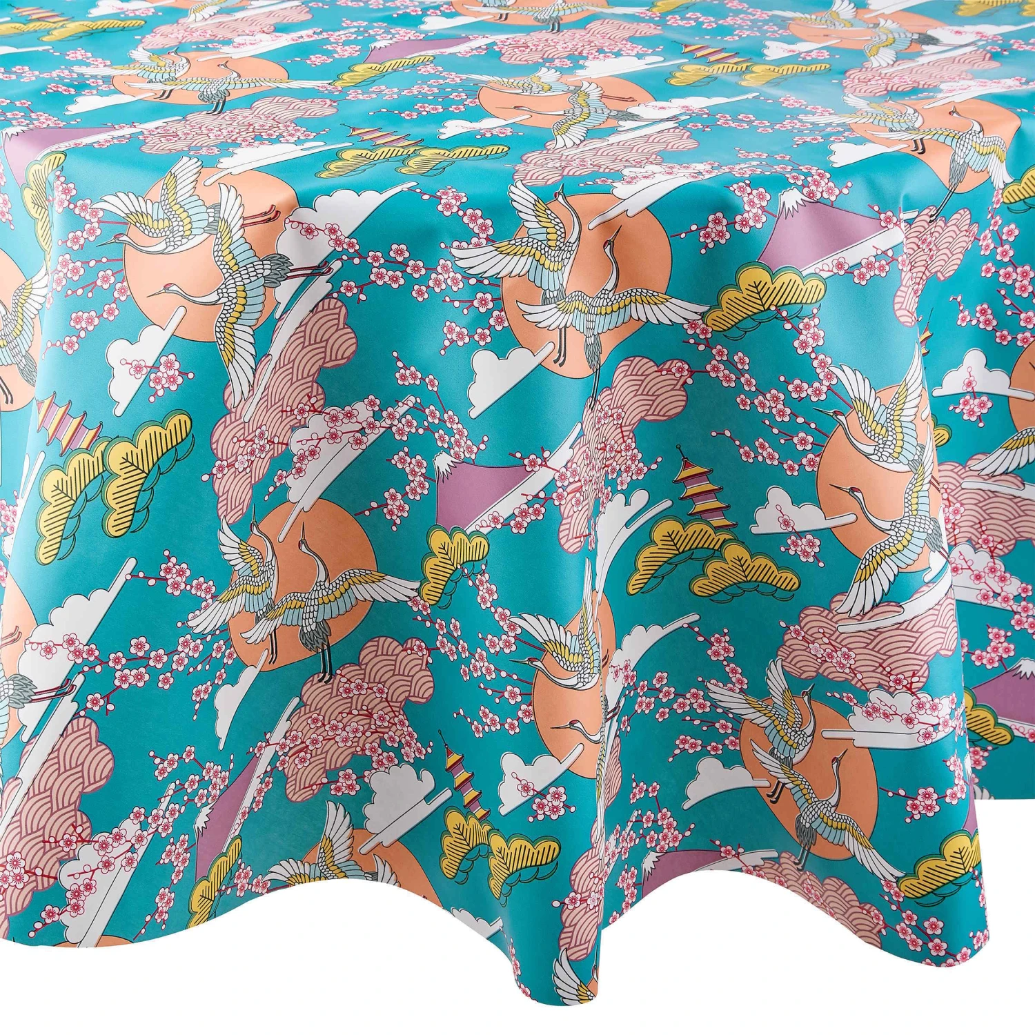 Wachstischdecke Japan Ø 140 cm WATERPROOF in Bunt Wachstischdecke Japan Ø 140 Cm WATERPROOF In Bunt -Butlers Geschäft butlers wachstischdecke japan o 140 cm waterproof in bunt