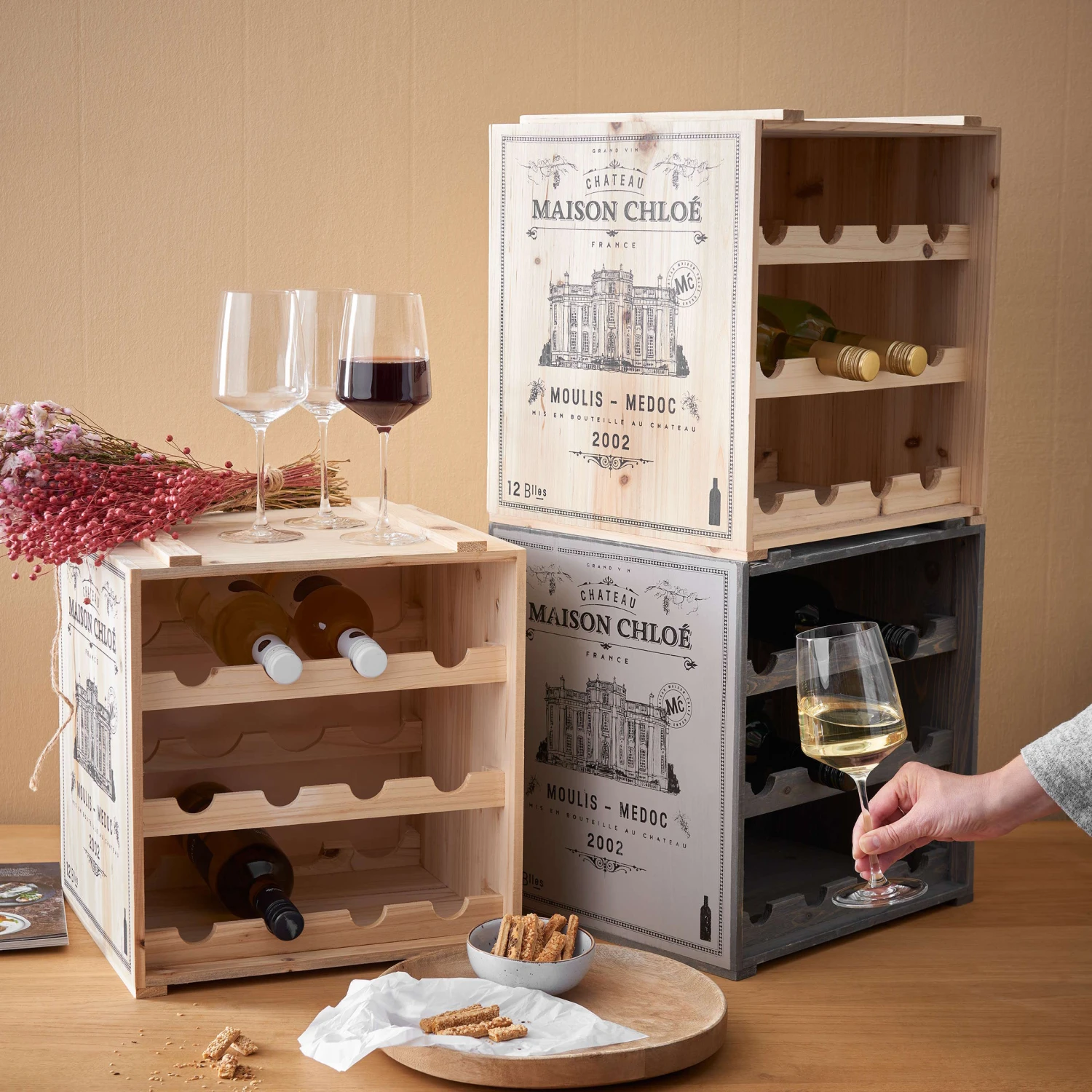 Weinregal VINOTHEK in Natur Weinregal VINOTHEK In Natur -Butlers Geschäft butlers weinregal vinothek in natur 1